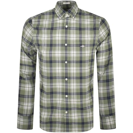 Product Image for Gant Poplin Check Regular Fit Shirt Green