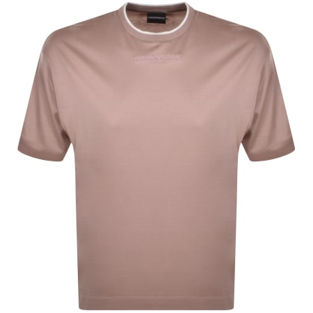 Product Image for Emporio Armani Crew Neck Logo T Shirt Pink