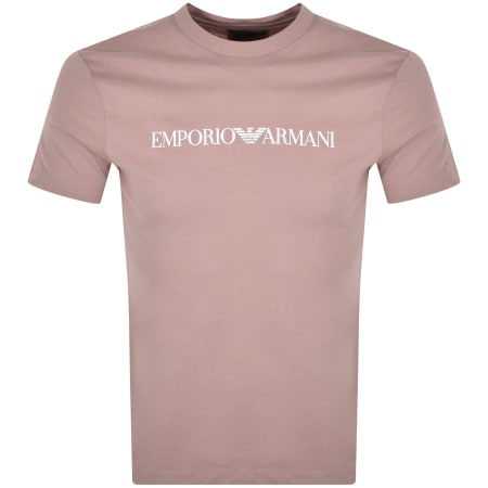 Product Image for Emporio Armani Crew Neck Logo T Shirt Pink