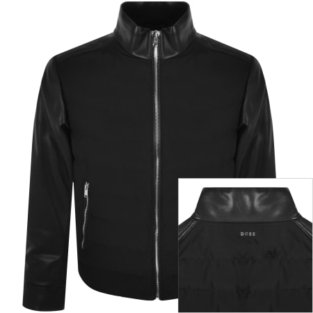 Recommended Product Image for BOSS C Mersino Leather Jacket Black