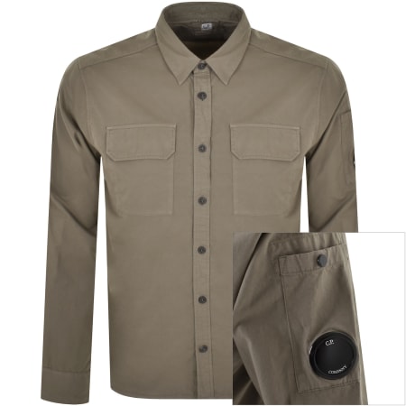 Product Image for CP Company Gabardine Long Sleeve Shirt Brown