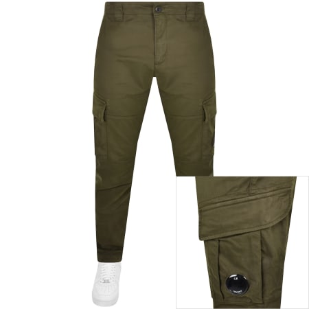 Product Image for CP Company Stretch Satin Cargo Trousers Green