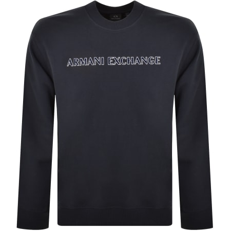 Product Image for Armani Exchange Flocked Logo Sweatshirt Navy