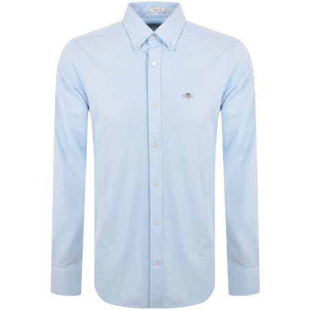 Product Image for Gant Regular Jersey Pique Long Sleeved Shirt Blue
