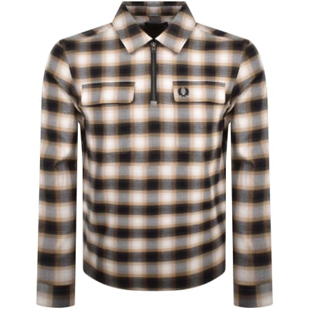 Product Image for Fred Perry Check Long Sleeved Shirt Cream