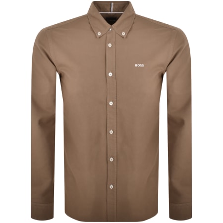 Recommended Product Image for BOSS H Roan Long Sleeve Shirt Brown