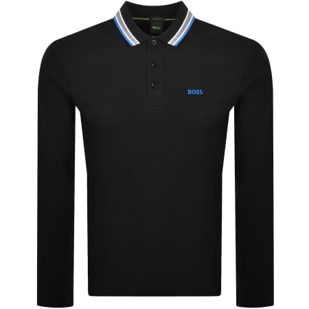 Product Image for BOSS Plisy Long Sleeve Polo T Shirt Black