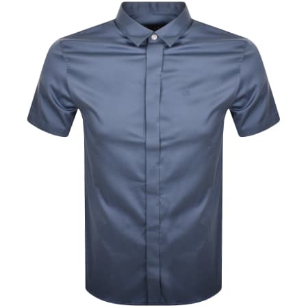 Product Image for Armani Exchange Slim Fit Short Sleeved Shirt Blue