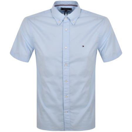 Recommended Product Image for Tommy Hilfiger Short Sleeve Flex Poplin Shirt Blue