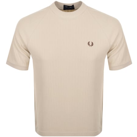 Product Image for Fred Perry Ribbed Raglan T Shirt Beige