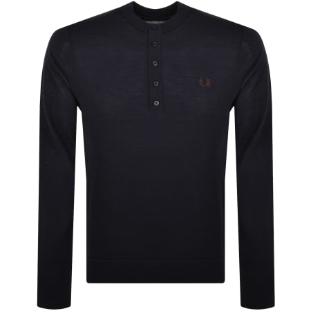 Recommended Product Image for Fred Perry Henley Knit Jumper Navy