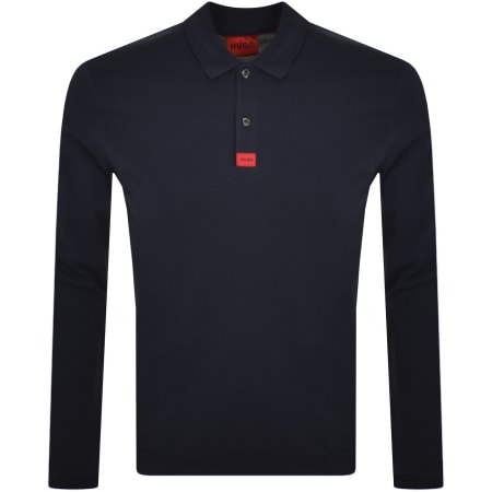 Product Image for HUGO Deresolo 222 Long Sleeve Polo T Shirt Navy