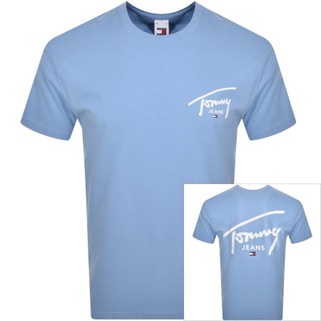 Product Image for Tommy Jeans Signature Print T Shirt Blue