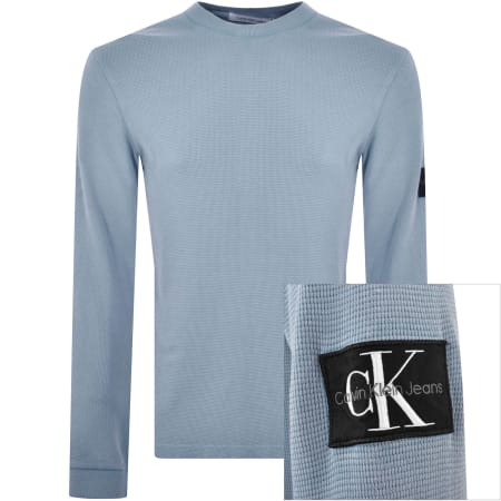 Product Image for Calvin Klein Jeans Long Sleeve Waffle T Shirt Blue