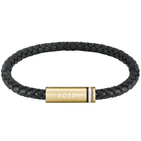 Product Image for BOSS Aresi Braided Leather Bracelet Black