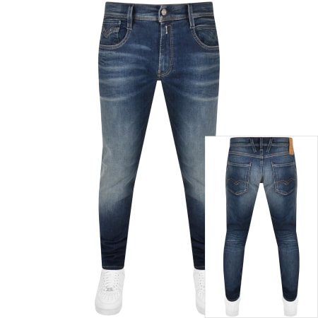 Product Image for Replay Anbass Slim Fit Mid Wash Jeans Blue