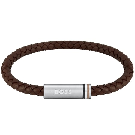 Product Image for BOSS Aresi Braided Leather Bracelet Brown