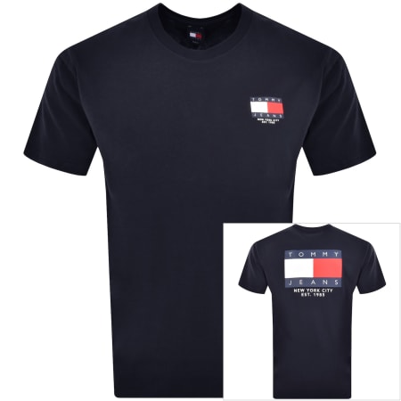 Product Image for Tommy Jeans Signature Flag T Shirt Navy