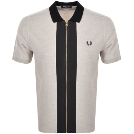 Product Image for Fred Perry Full Zip Polo T Shirt Beige