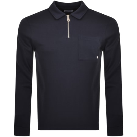 Recommended Product Image for Farah Vintage Quarter Zip Sweatshirt Navy