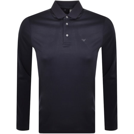 Emporio Armani Long Sleeved Polo T Shirt Navy Mainline Menswear