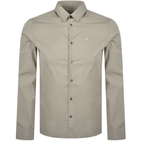 Product image for Calvin Klein Poplin Stretch Slim Fit Shirt Grey