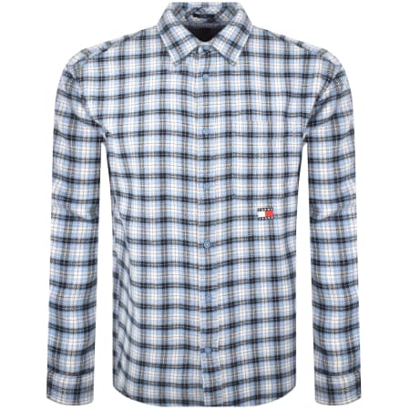 Product image for Tommy Jeans Badge Flannel Relaxed Fit Shirt Blue