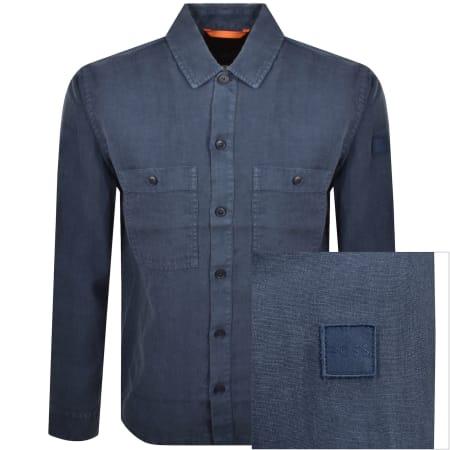 Product image for BOSS Locky 2 Linen Overshirt Blue