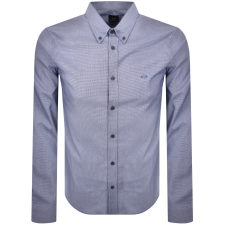 Product image for Armani Exchange Regular Fit Patterned Shirt Blue