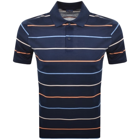 Product image for Paul And Shark Cotton Striped Polo Navy