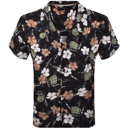 Product image for BOSS Short Sleeve Beach Shirt Black