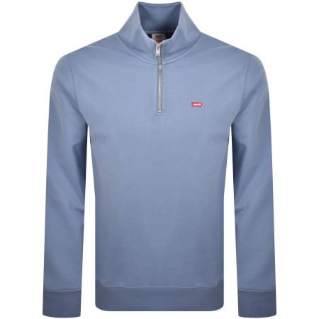 Product image for Levis Original Quarter Zip Sweatshirt Blue