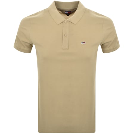 Product image for Tommy Jeans Slim Fit Polo T Shirt Relic Tan