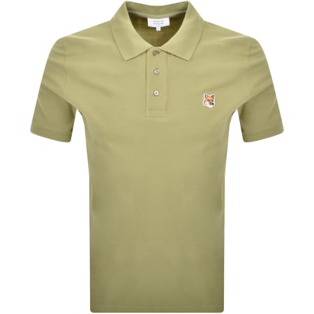 Product image for Maison Kitsune Fox Head Polo T Shirt Green