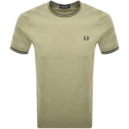 Product image for Fred Perry Twin Tipped Short Sleeved T Shirt Green