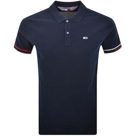 Product image for Tommy Jeans Slim Fit Polo T Shirt Navy