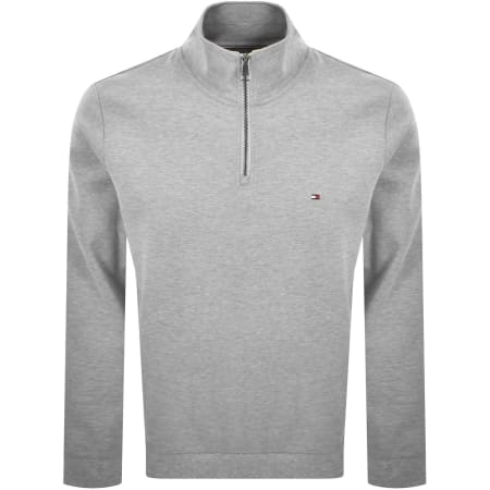 Product image for Tommy Hilfiger Logo QZ Sweatshirt Grey