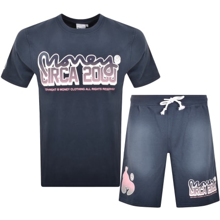 Product image for Money Circa Fade T Shirt Short Set Blue