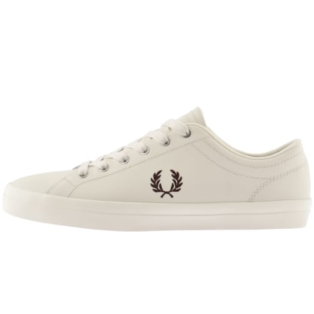 Product image for Fred Perry Baseline Leather Trainers Ecru