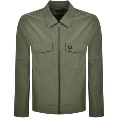 Product image for Fred Perry Zip Pocket Overshirt Green