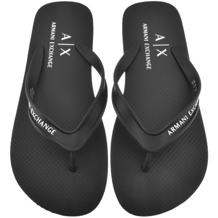 Product image for Armani Exchange Logo Flip Flops Black