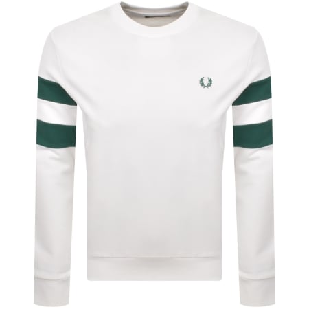 Product image for Fred Perry Tipped Sleeve Sweatshirt White