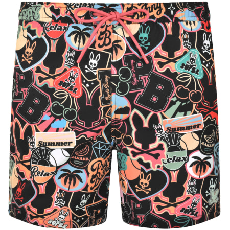Product image for Psycho Bunny Marco Print Swim Shorts Black