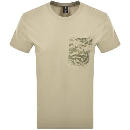 Product image for G-Star Camo Pocket Logo T Shirt Khaki