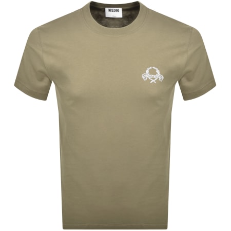 Product image for Moschino Laurel Crown Logo T Shirt Green