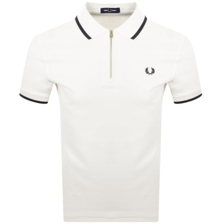 Product image for Fred Perry Zip Neck Crepe Polo Silky Peach