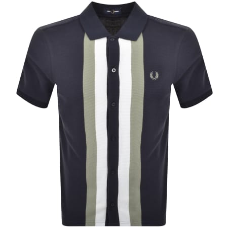 Product image for Fred Perry Panelled Button Through Polo Dark Airfo