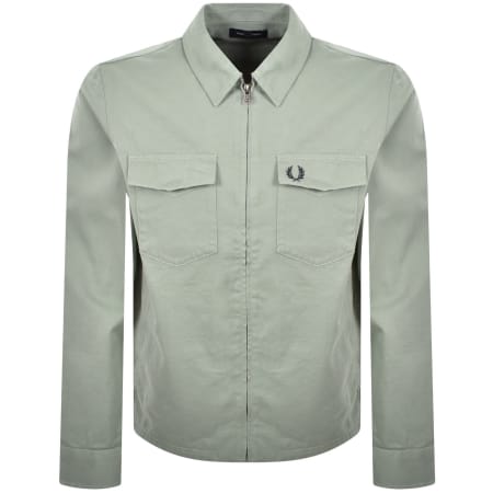 Product image for Fred Perry Zip Through Overshirt Bayleaf Green