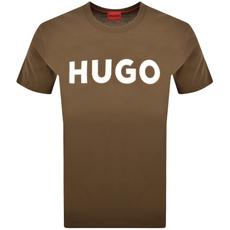 Product image for HUGO Dulivio Crew Neck T Shirt Brown