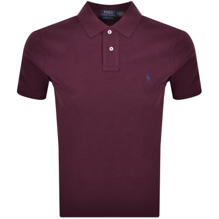 Product image for Ralph Lauren Custom Slim Polo T Shirt Burgundy